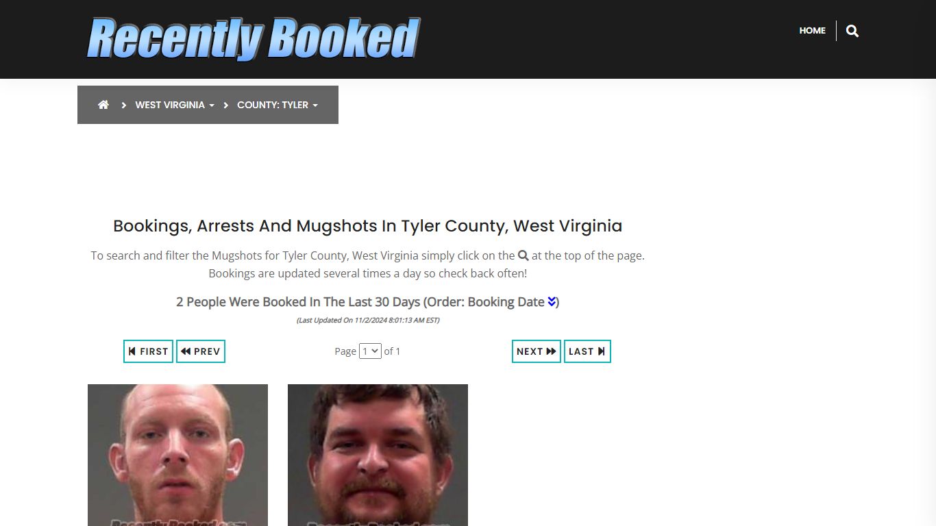 Bookings, Arrests and Mugshots in Tyler County, West Virginia